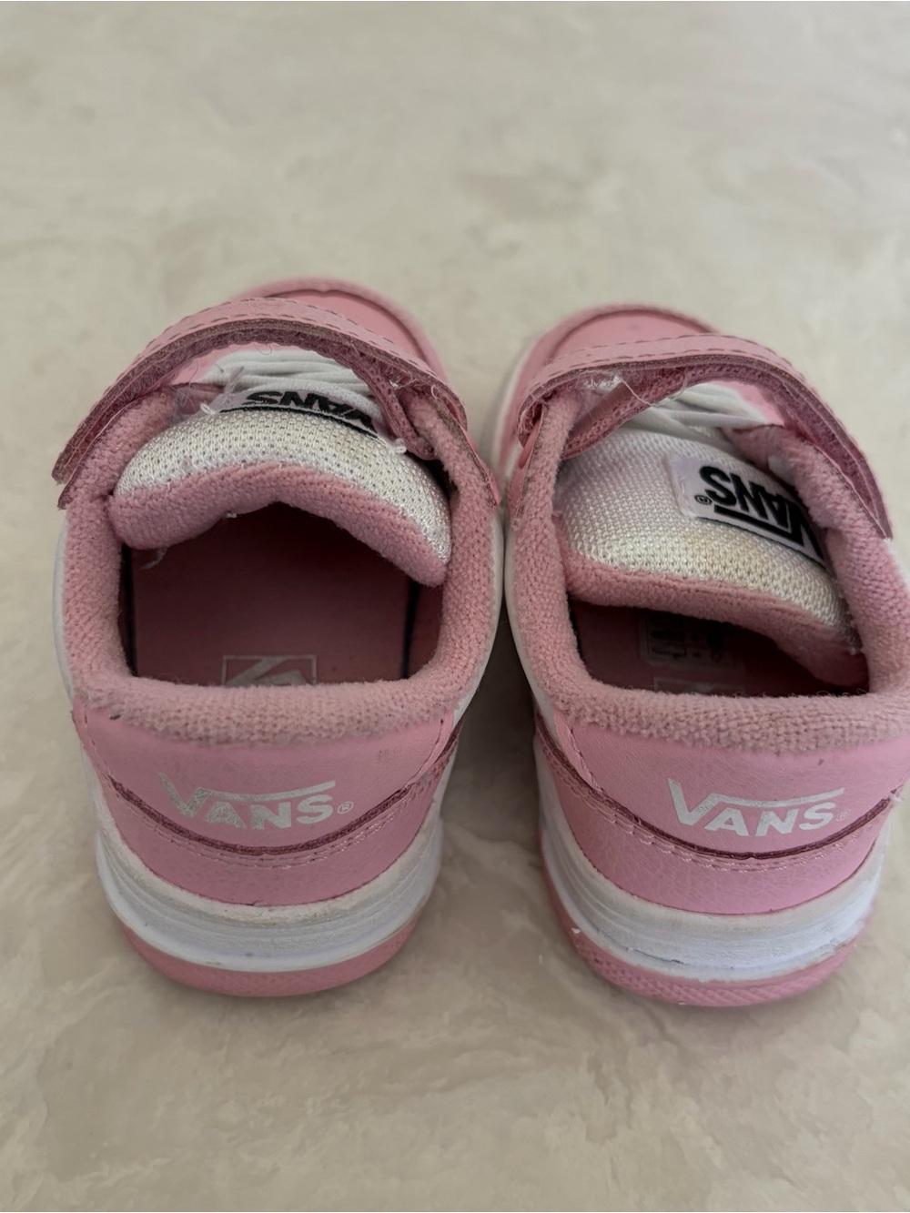 Vans Toddler Pink Single Strap Sneakers Size 5T Low Top Hook Loop Shoe 721356